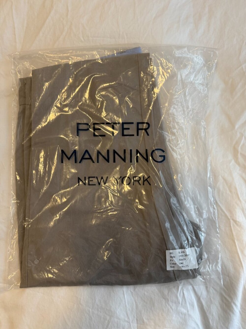 Peter Manning - Lightweight Stretch Chinos - Grey - Slim Fit - 31W/27L (NWT)